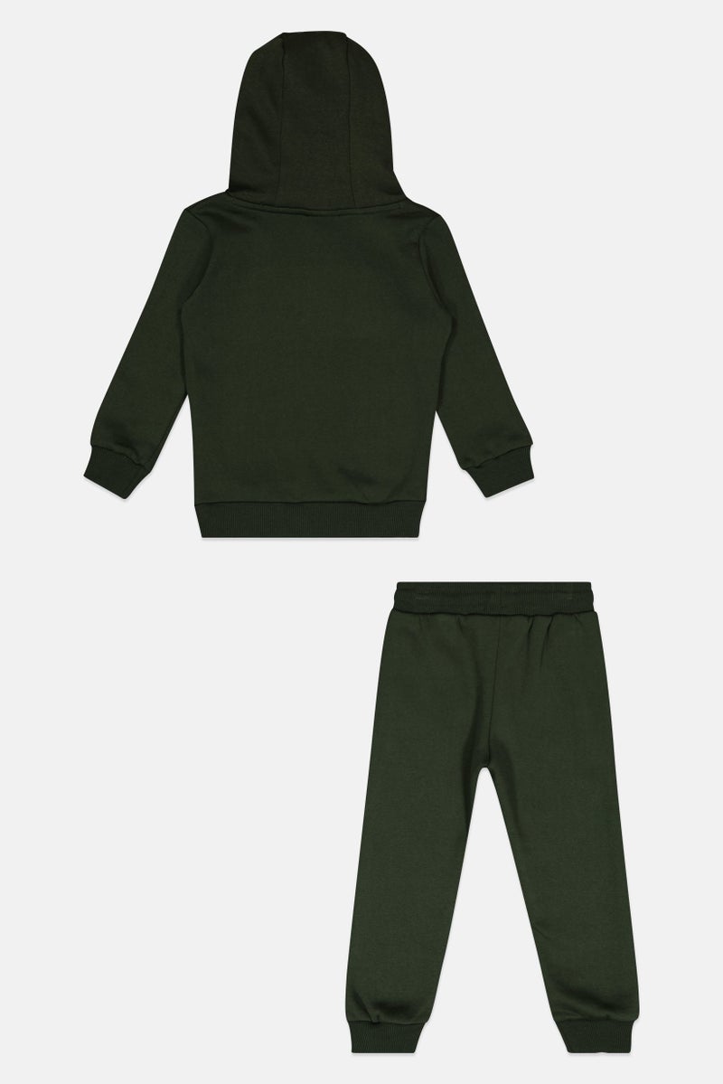 Nicce Toddlers Boy 2 Pieces Brand Logo Hoodie And Sweatpants Set, Dark Green - Image 3